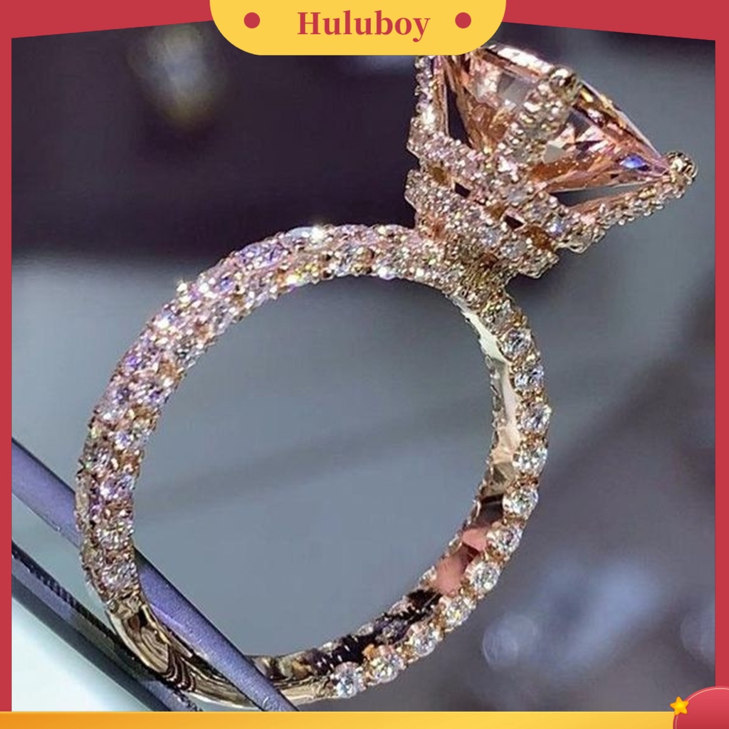 {Ready Stock} Cincin Wanita Persegi Besar Cubic Zirconia Perhiasan Fashion Penampilan Indah Jari Cincin Untuk Pernikahan