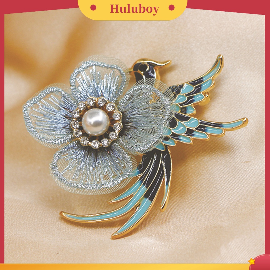 {Ready Stock} Lapel Pin Bordir Bunga Enamel Burung Alloy Mutiara Imitasi Berlian Imitasi Bros Pin Aksesoris Kostum