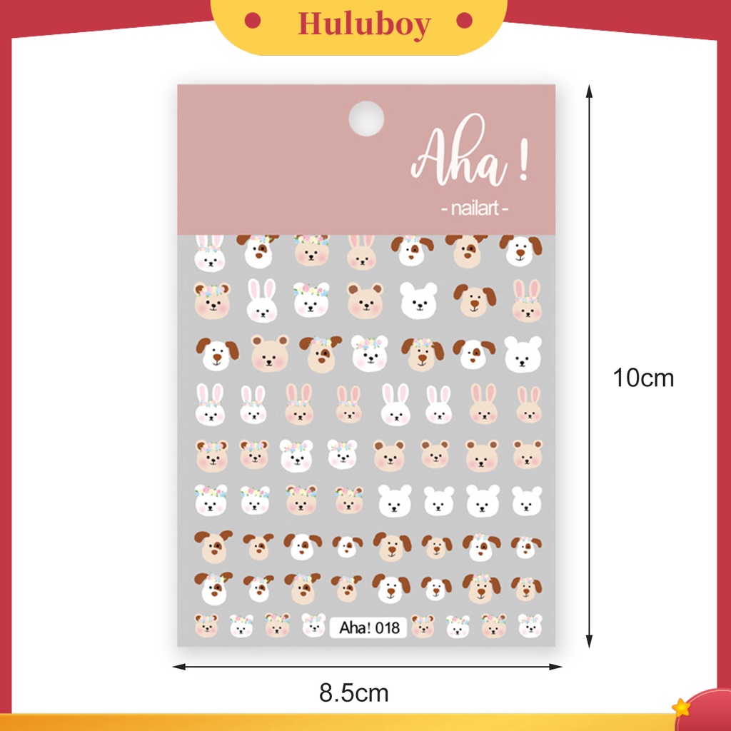 {In Stock} Stiker Perekat Kuku Lovely DIY Paper Roses and Rabbits Nail Decals Untuk Wanita