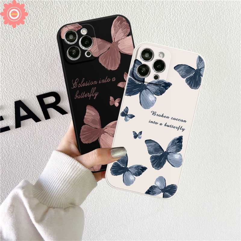 Casing Kupu-Kupu Fantasi Retro Sisi Redmi 12C A1 9T 9C Nfc10 9A 9poco M4 F4 M5 M3 Pro F3 X3 Pro M3 Note9 8 11 11s 10s 10 Pro Plus MI 10 11 Lite 10T Lurus Soft Case Tepi