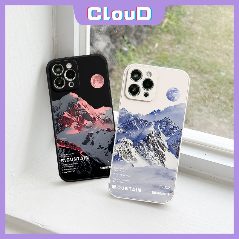 Casing Oppo A95 A16 A76 A94 A7 A17 A12 A57 A74 A5 A15 A9 A78 A54 A16E A55 Reno 8T 8 5F 57 6 A5s A3s A53 A31 A1K A16K A52 A96 A36 Couple Snow Gunung Tepi Lurus Soft Casing Tpu