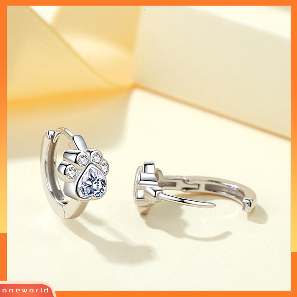 [OWR] 1pasang Anting Hoop Dainty Dipoles Kecil Lucu Berkilau Berlian Imitasi Cakar Kucing Huggie Earrings Fashion Perhiasan