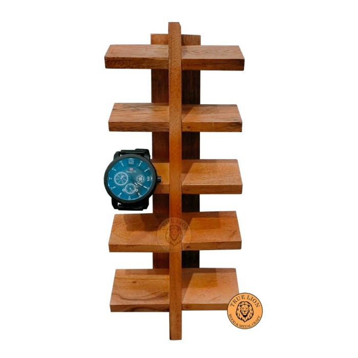 DISPLAY JAM TANGAN KAYU TEMPAT JAM TANGAN TEMPEL RAK DINDING