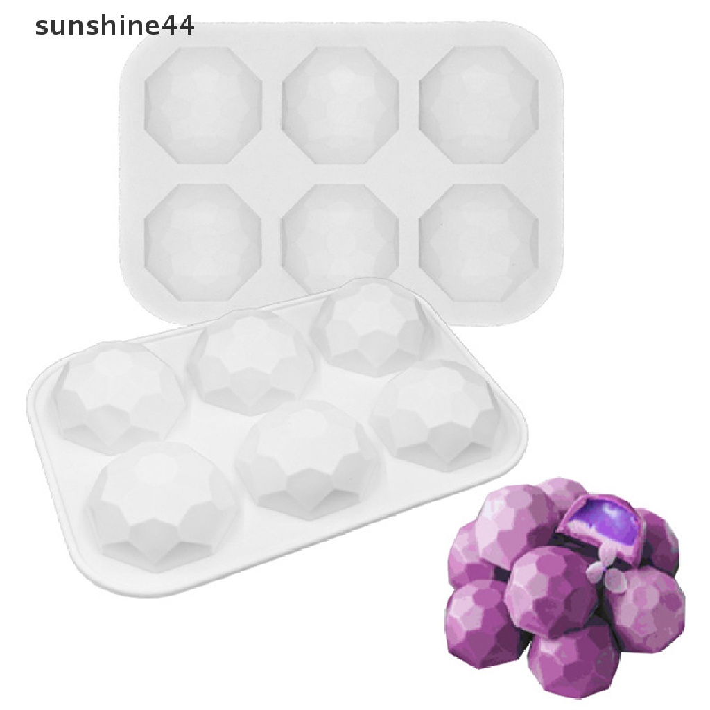 Sunshine 3D Desain Batu Permata Cokelat Cetakan Silikon DIY Diamond Mousse Moulds Baking Mold ID