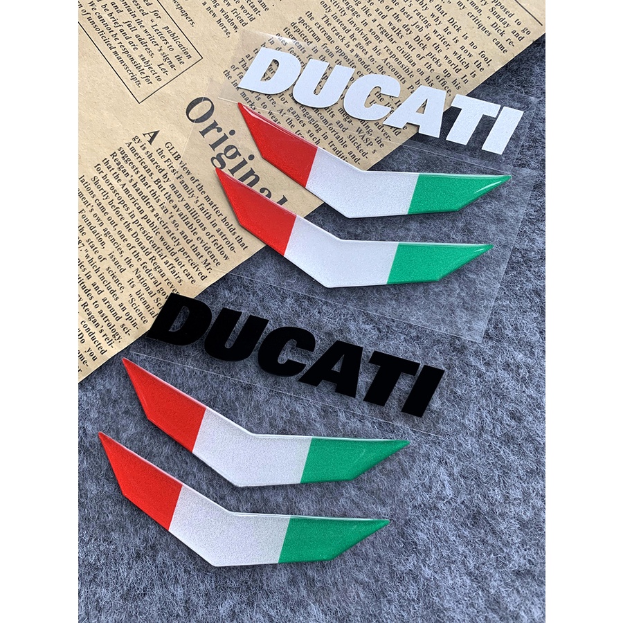 Stiker Reflektif Lem Tetes Logo Huruf Yamaha Ducati Honda Hijau Putih Merah VESPA Italy Bendera Motor Fuel Tank Cap Dekorasi Decal