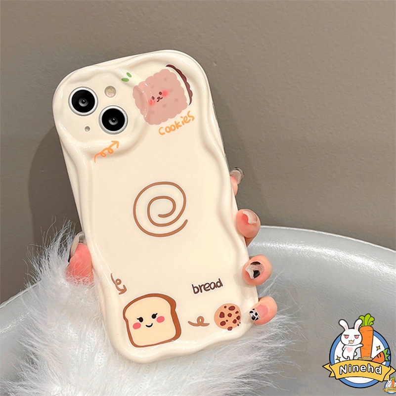 IPHONE Casing Kompatibel Untuk Iphone14 13 12 11 Pro Max X Xr Xs Max8 7 6 6s Plus SE 2020 Ins Kartun Sederhana Casing Ponsel Tahan Guncangan Silikon Halus Bergelombang Bumper Soft Case Cover Pelindung