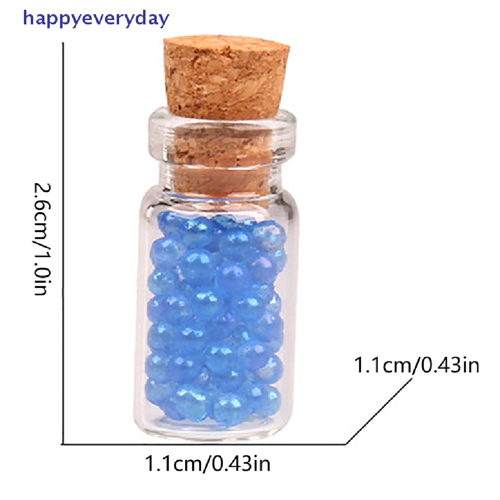 [happy] 2pcs Mini Luminous Bead Wishing Bottle Dekorasi Rumah Rumah Boneka Miniatur Ornamen DIY Aksesoris [ID]