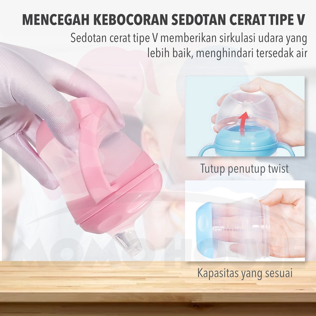 MOMO HOUSE Botol Minum Bayi Training Cup Bayi Gelas Minum Anak Training Cup Anti Tumpah 160ml