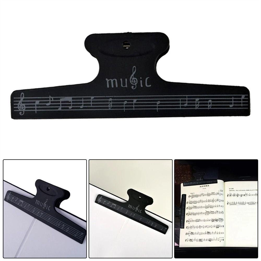 NEEDWAY Needway Sheet Klip Musik Perlengkapan Kantor Alat Musik Buku Gitar Halaman Note Clip Violin Hitam Music Sheet Holder