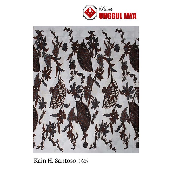 Kain Batik Jarik Unggul Jaya Primisima Seri Santoso Putih 220x115cm.