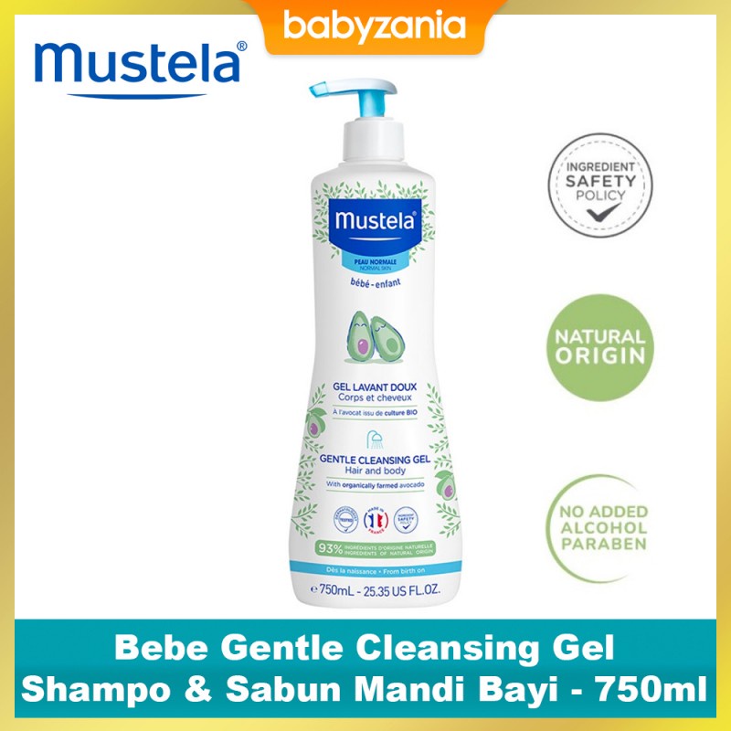 Mustela Bebe Gentle Cleansing Gel Hair &amp; Body Shampo Sabun Bayi 750 ml