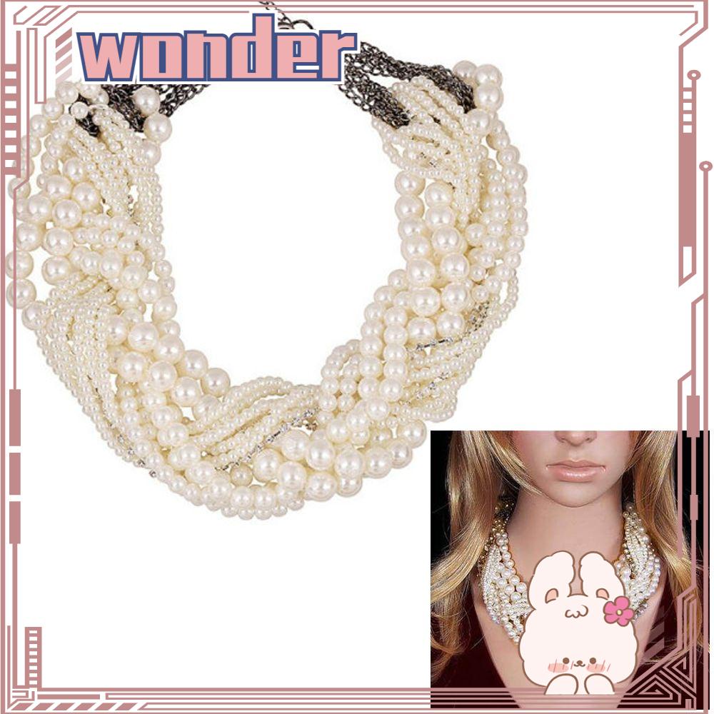 Wonder Kalung Bridal Chunky Statement Mewah Choker Berlian Imitasi
