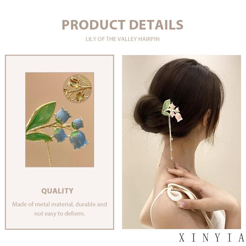 【Bayar di tempat】Jepit Rambut Anggrek Simple Modern Logam Mutiara Rumbai Hairpin Niche Desain Hiasan Kepala