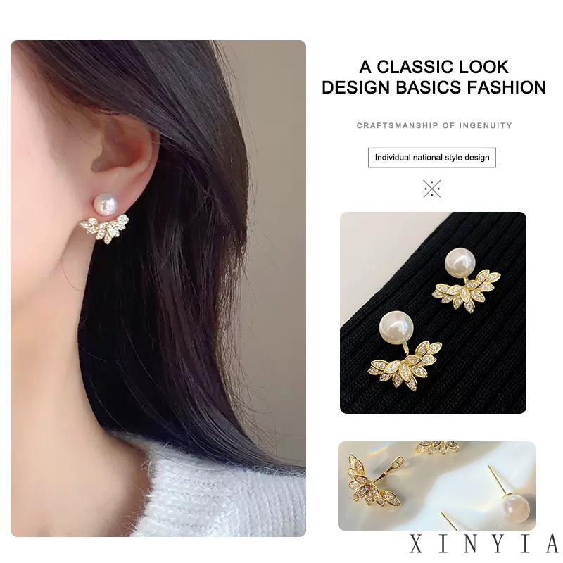 【COD】Anting Mutiara Tren Sayap Zirkon Anting Desain Rasa High-end Sterling Silver Earrings