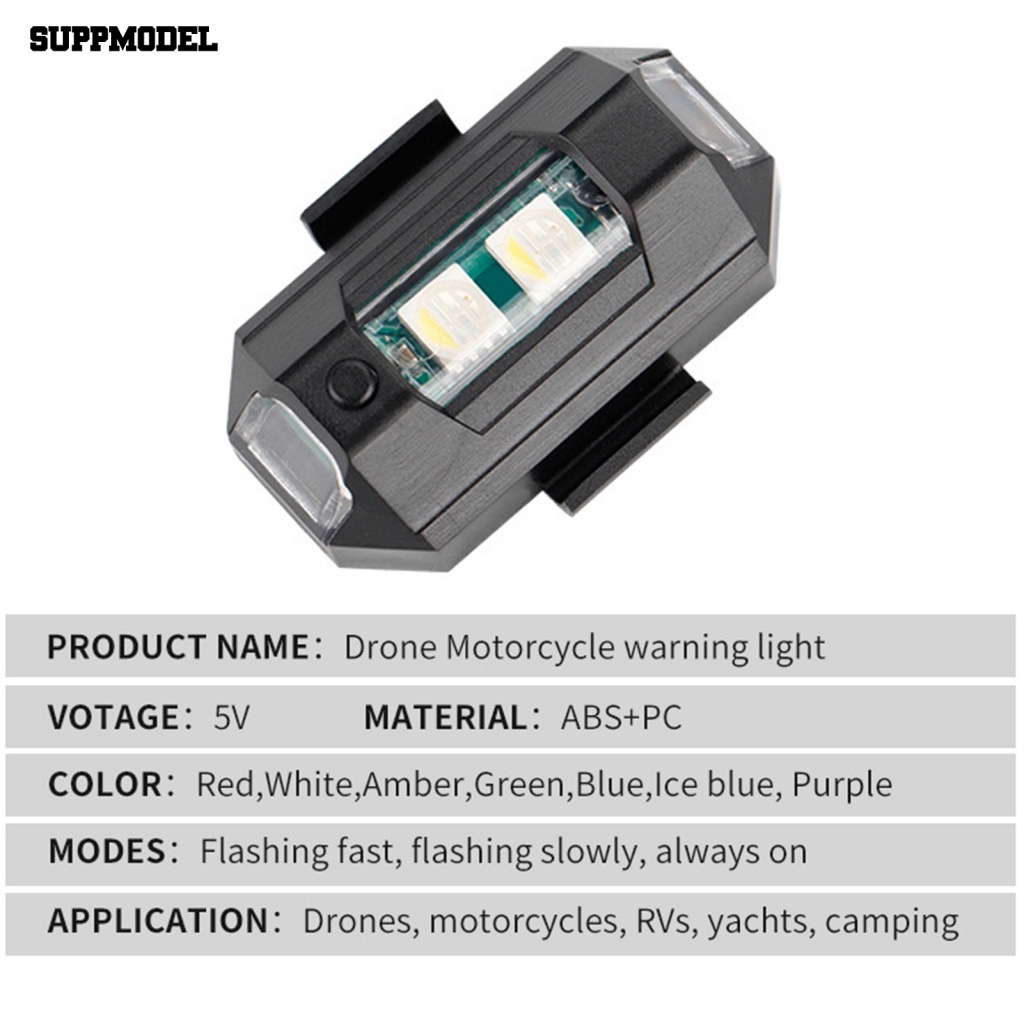 Suppmodel Lampu Peringatan Portabel Untuk Motor LED Anti-Tabrakan Warning Light USB Port