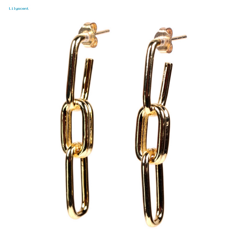 Lilyscent 1pasang Electroplating Stud Earrings Perhiasan Aksesori Fashion Perhiasan Aksesoris Earrings Retro