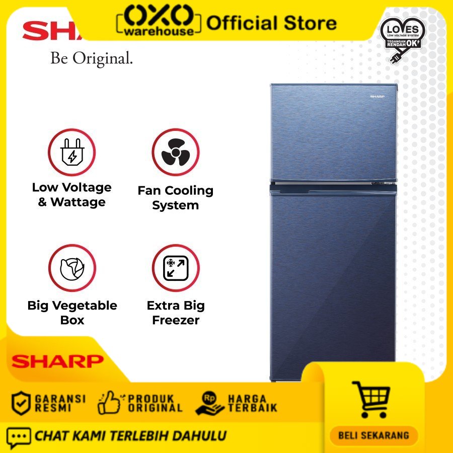 KULKAS SHARP 2 PINTU SJ195 MD SG SR SJ-195MD