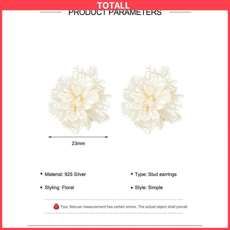 COD Anting Stud 925 Silver Needle Bentuk Bunga Camellia Fahion Korea Gaya Untuk Wanita-Totall