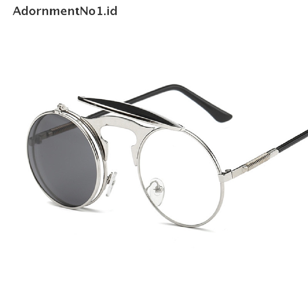 [AdornmentNo1] Fashion Retro Vintage Gothic Putaran Flip Up Sunglasses Steampunk Kacamata Baru [ID]