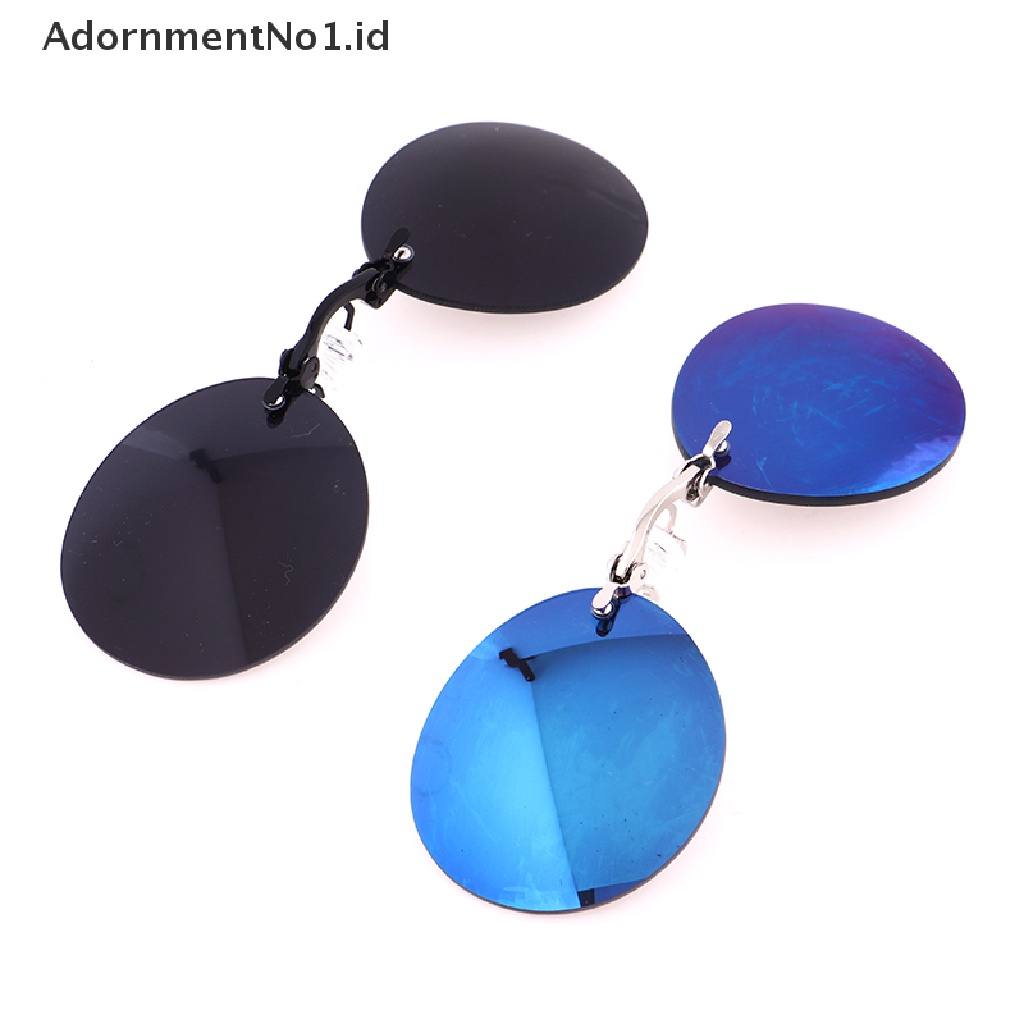 [AdornmentNo1] Kacamata Hitam Mini Tanpa Bingkai Clip On Hidung Lensa Kacamata Bulat Pria Eyeglasses [ID]