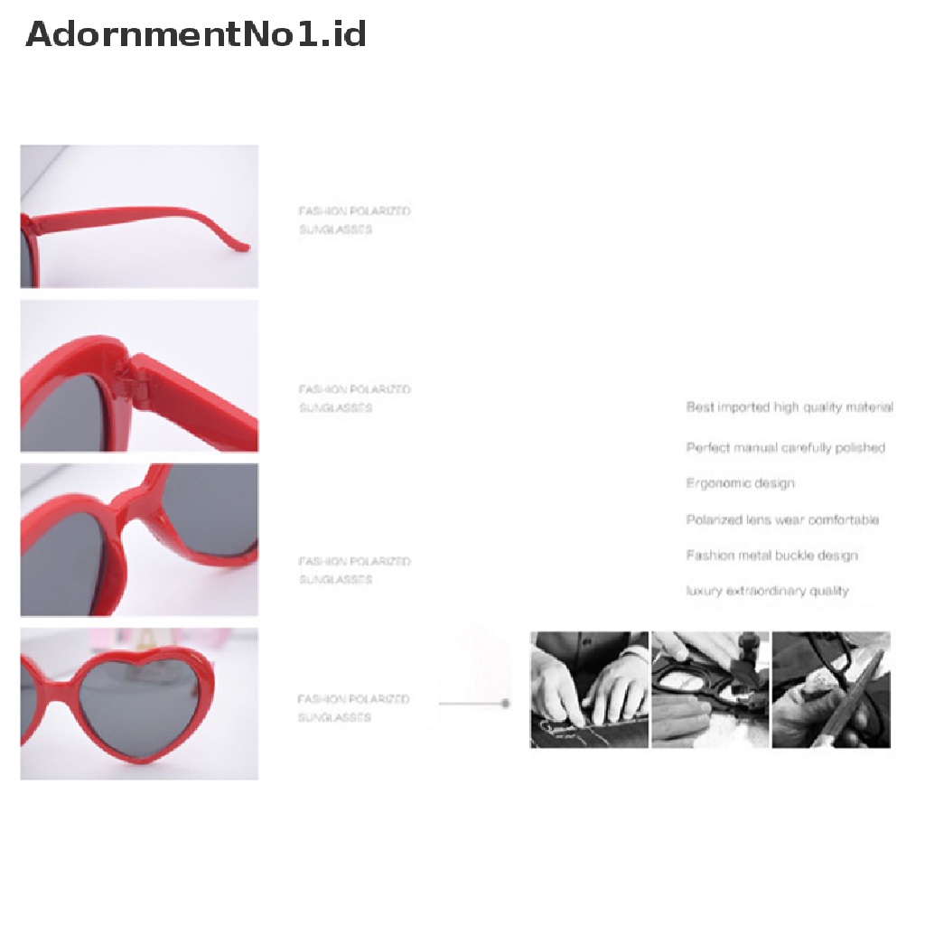 [AdornmentNo1] Fashion Love Bentuk Hati Wanita Kacamata Hitam Melindungi Mata Praktis Unisex Eyewear [ID]