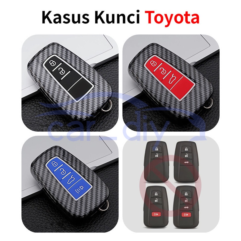 Kasus Kunci ABS Penutup Jarak Jauh Mobil Gantungan Untuk Toyota Camry CHR Corolla RAV4 Avalon Land Cruiser Prado Prius Cangkang Pelindung Car Remote Key Case