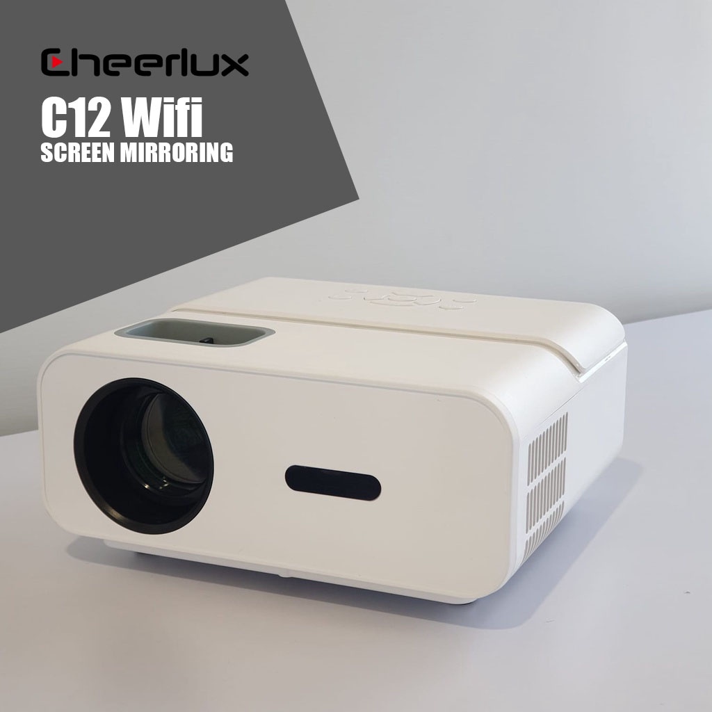 Cheerlux C12E Wifi Bluetooth Screen Mirroring Proyektor 3600 Lumens Projector 1080P