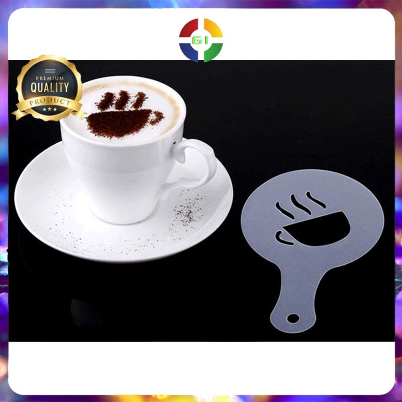 Cetakan Busa Foam Kopi Latte Art 16 PCS White