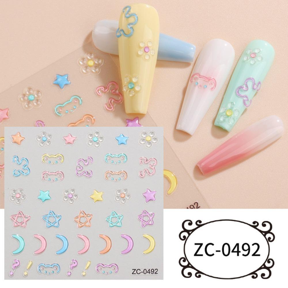 Mxbeauty Stiker Kuku Jelly Lucu Imut Love Hati Perekat Lembut Smile Panda Dekorasi Kuku