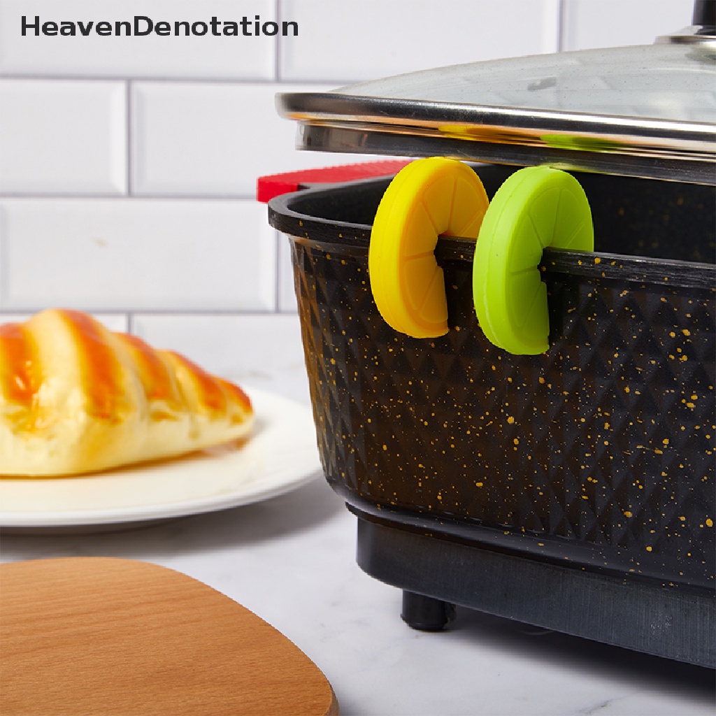 [HeavenDenotation] Klip Panci Bentuk Lemon Silikon Food Grade Kreatif Alat Dapur Gadget Anti-Overflow Stoppers Penutup Panci Pengangkat Holder HDV