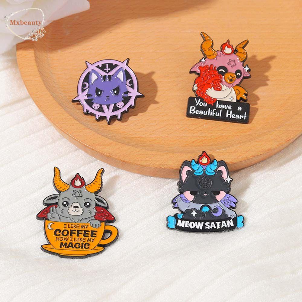 Mxbeauty Bros Pin Hewan Kucing Lucu Kambing Travel Commemorative Lapel Pin Lencana Pin Kerah Brooch