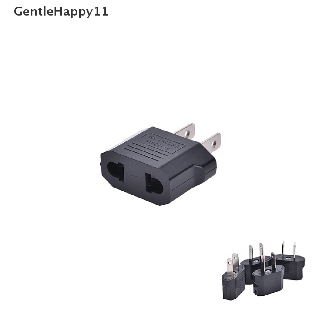 Gentlehappy 4 Pcs EU Euro Eropa Ke US USA Power Jack Wall Plug Converter Travel Adapter Baru id