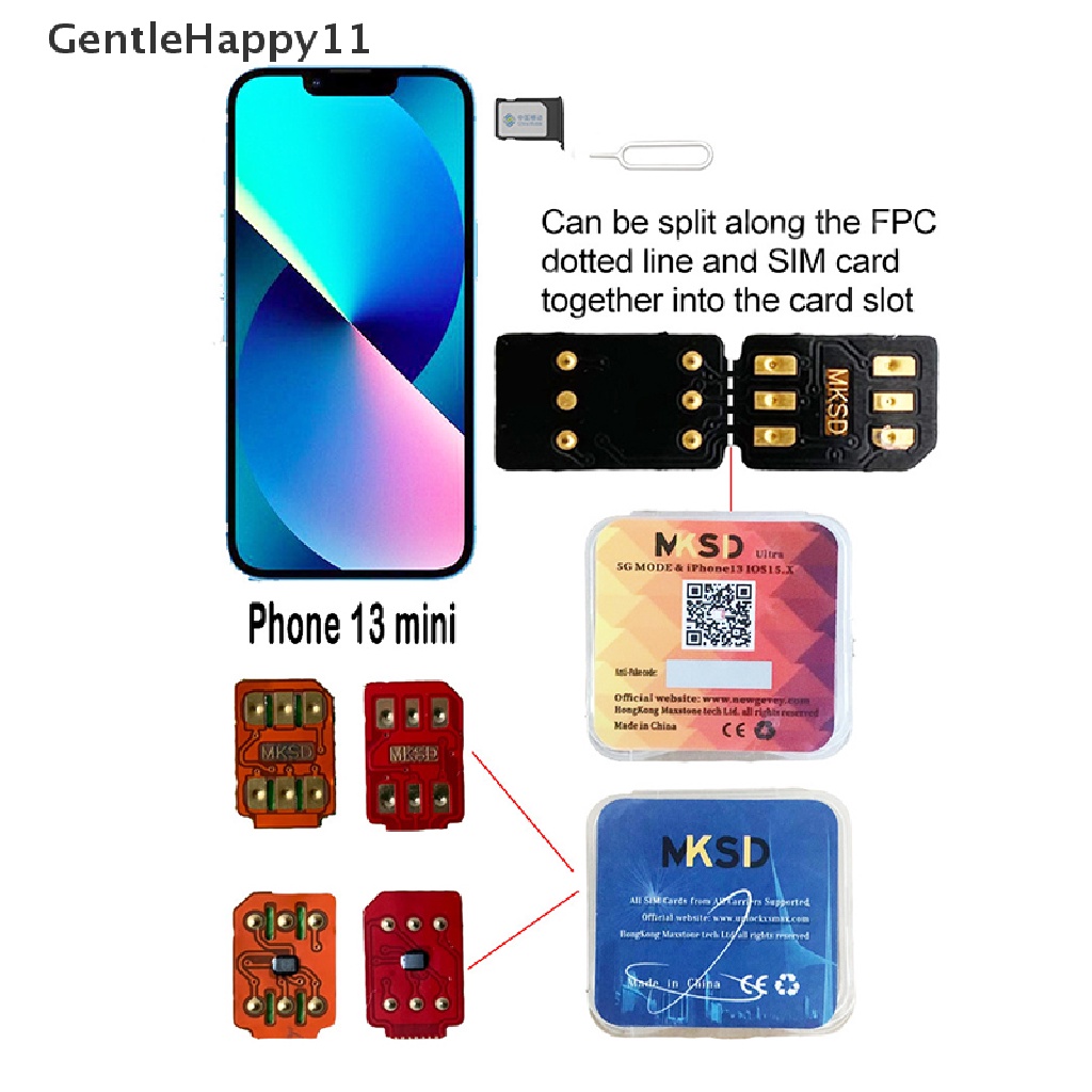 Gentlehappy Kompatibel Dengan Kartu SIM MKSD Ultra 5G Untuk Telepon6 /7,8/X/XS/XR/XSMAX /11 /12 /13Pm IOS 15.0 IOS 16.0 IOS 15.7 Support id Sistem Terbaru