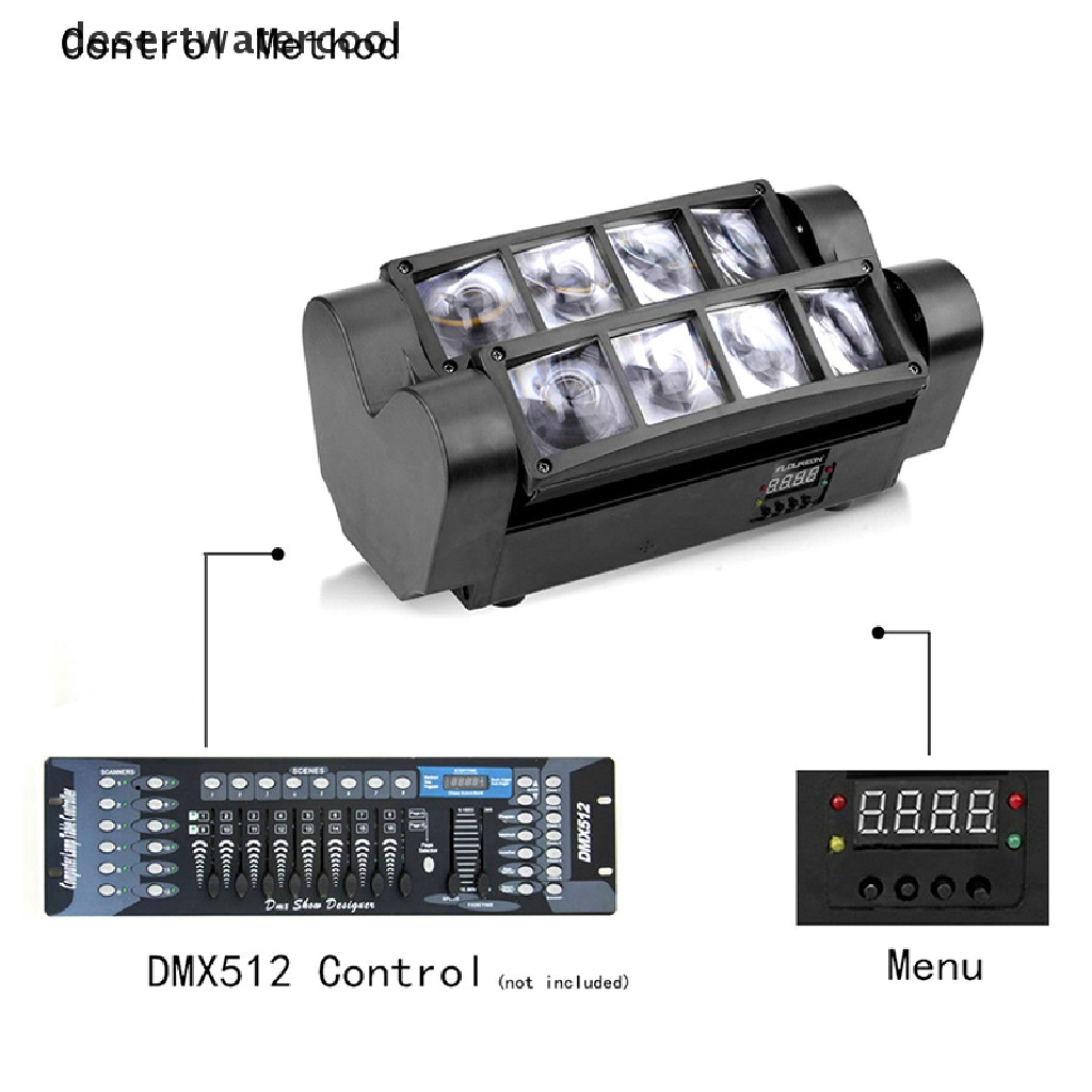 Deid RGBW 80W LED Spider Strobo Moving Head Stage Lighg DMX Kontrol Suara Untuk DJs Martijn