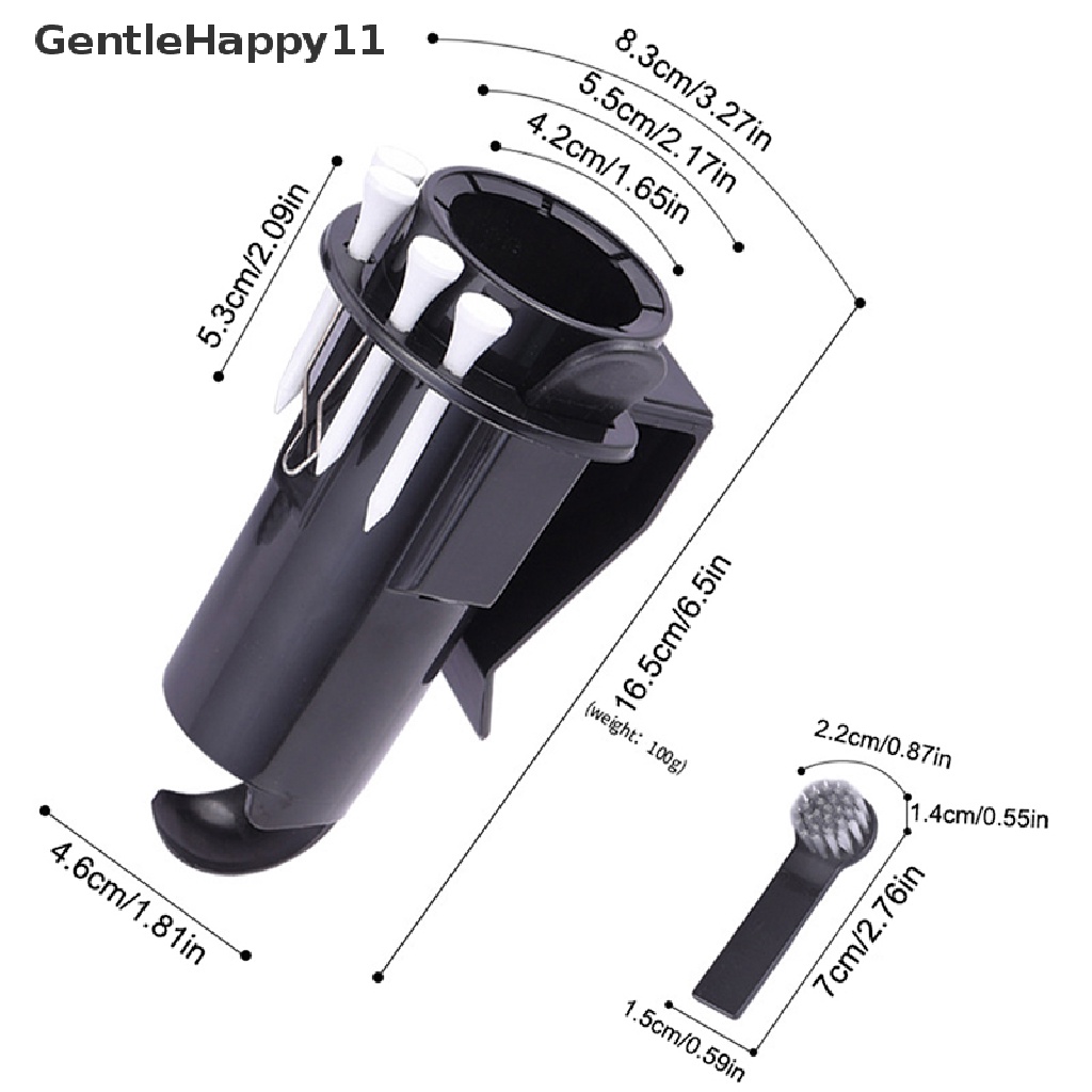 Gentlehappy Golf Ball Tee Holder Caddy Jepit Golf Dengan Brush Three Golf Tee Fitgs id