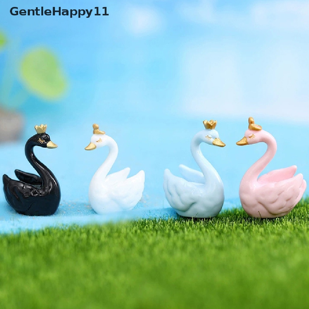 Gentlehappy 1PC Patung Ornamen Pemandangan Mikro Model Swan Untuk Dekorasi Rumah Taman Mobil id