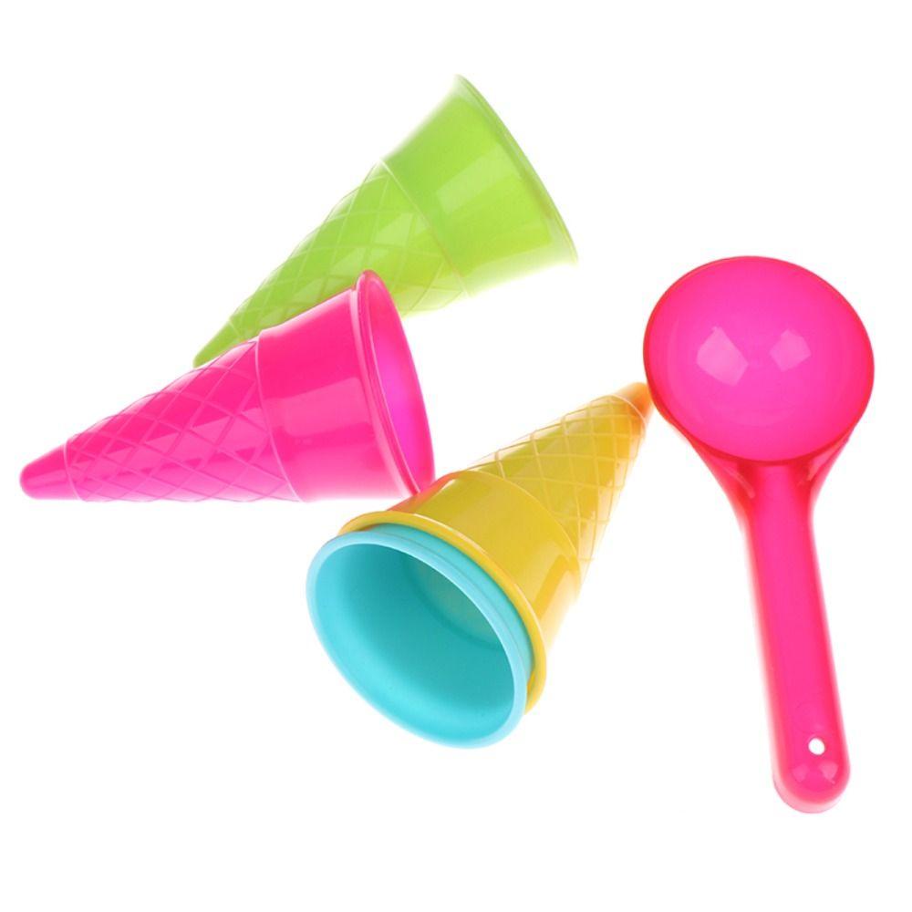 Needway Ice Cream Cone Scoop Set Mainan Edukasi Mainan Untuk Anak-Anak Berpura-Pura Bermain Musim Panas Permainan Luar Ruangan Anak Seaside Game Set
