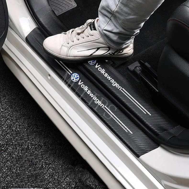 Hyundai 9Pcs Stiker Pintu Mobil Carbon Fiber Sill Protection Auto Anti Gores Anti Slip Untuk i10 Kona Tucson Ioniq 5aksen Palisade Creta Stargazer Grand H1 Santa Fe