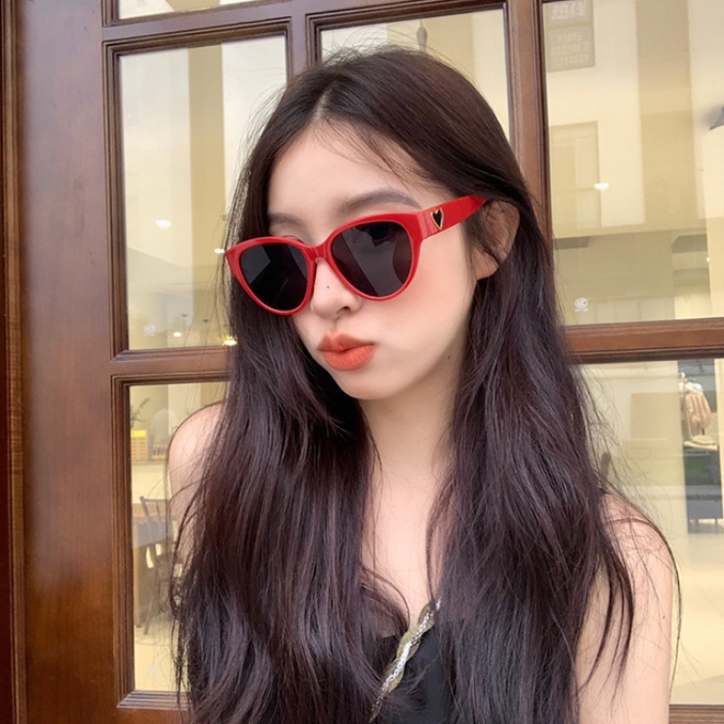 (YUZHU) Western Vintage Fashion Cat Eye Black Frame Kacamata Hitam Anti UV Candi Cinta Kacamata Anti Radiasi Untuk Wanita