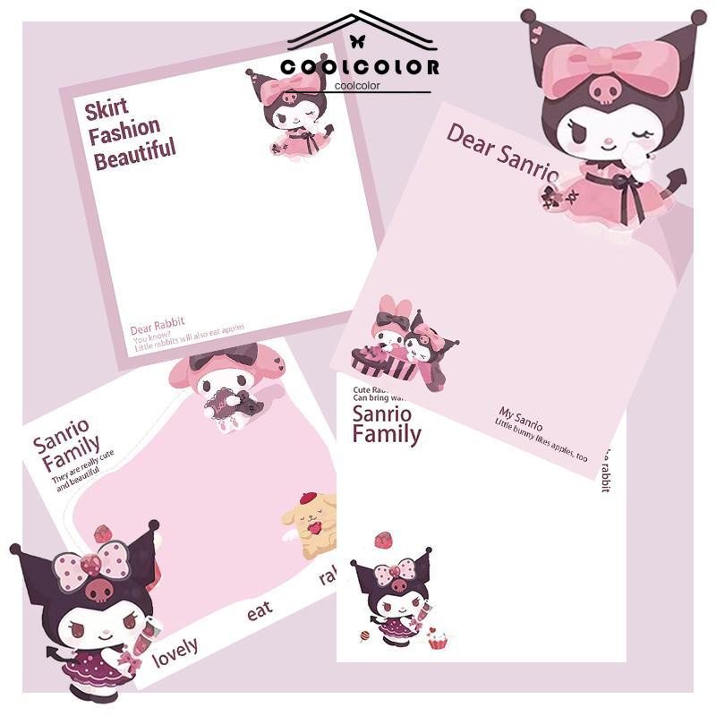 COD❤️50 Lembar Sticky Note Sanrio/Kuromi/Melody/Cinamoroll Motif Kartun Lucu Aesthetic karakter Untuk Alat Tulis Mura- cl