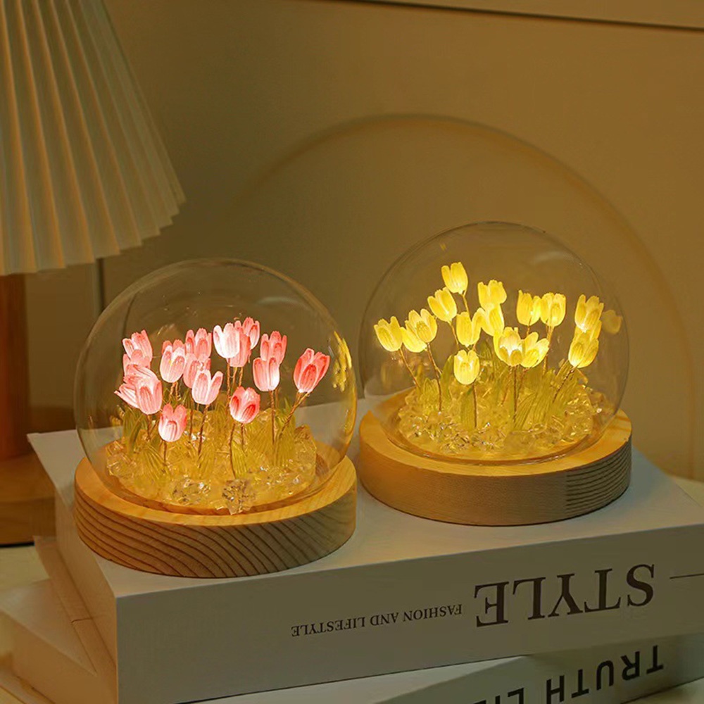 Lampu Malam Tulip Mini Diy Handmade Kreatif Lucu Hadiah Festival Barang Hias Untuk Hari Bulanan