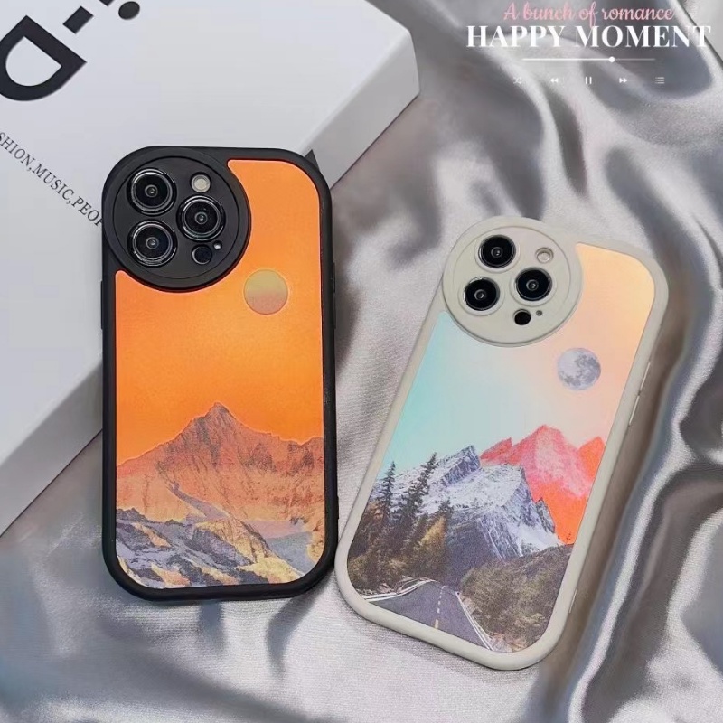 IPHONE Casing Pelindung Laser Warna-Warni Cocok Untuk Iphone14 13 12 11 Pro X XS Max7 8 14 Plus Soft Case XR Full Cover Lens Landscape Case