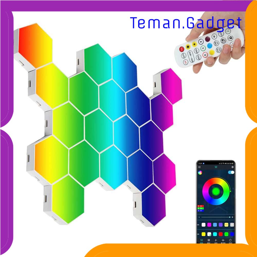 TG - LMP Yabstrip Lampu Hias Hexagonal LED RGB Smart App Control 10 PCS - HD003