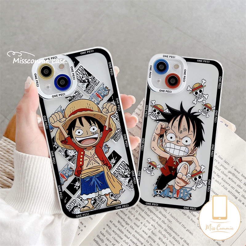 Casing Transparan Untuk Infinix Hot 11 12 9 10 11s Play 12pro Hot 8 20 20s 11s 12i 10s Nfc 10 Lite Note 10 11 12 Pro 12 2023 Smart 6 4 5 Plus Anime One Piece Kartun Luffy Lembut Sarung