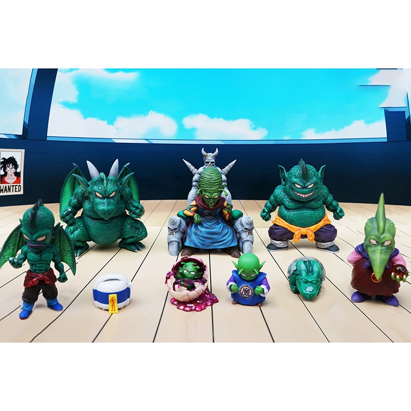 9pcs Dragon Ball Z Piccolo Family Anime Figure Piano Cymbal Drum Wcf Piccolo Daimao Figure PVC Patung Model Boneka Koleksi Mainan