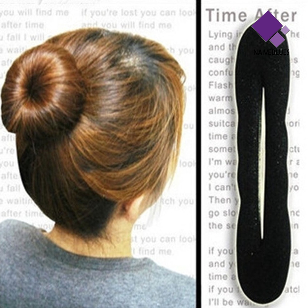 &lt; Naiveblues &gt; 4pcs/Set Hair Bun Maker Warna Solid Hiasan Rambut Pembentuk Sanggul Praktis Untuk Harian