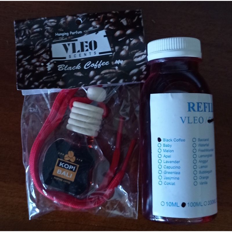 Vleo Parfum Mobil Kopi Bali PENGHARUM MOBIL VLEO KOPI BALI lengkap dengan refill isi ulang 100ml dan