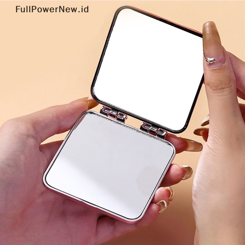 Power Cermin Rias Persegi Mini Portable Hand Mirror Kecil Dua Sisi Miroir Beauty ID