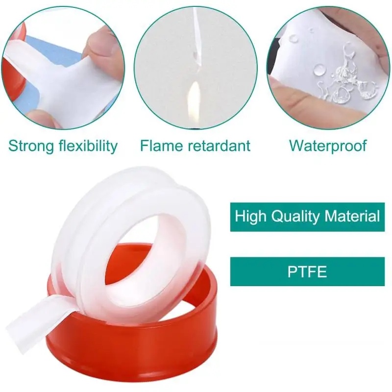 20m/roll PTFE Keran Pipa Air Tape Sealant Anti Bocor/Tape Perbaikan Putih Rumah Tangga Untuk Ledeng Sambungan