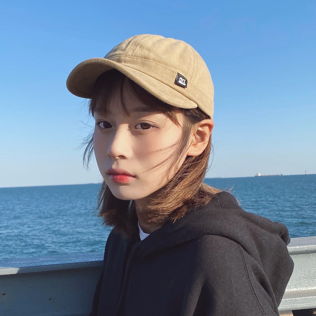 Retro Pendek brim Lembut Atas Topi Bebek Lidah Jalan hip-hop Topi baseball